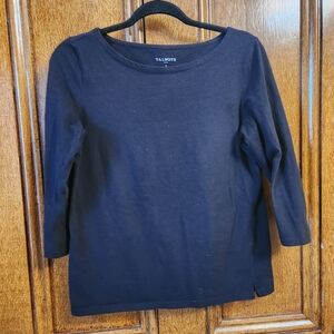 Classic Black Women's Boatneck Cotton Top